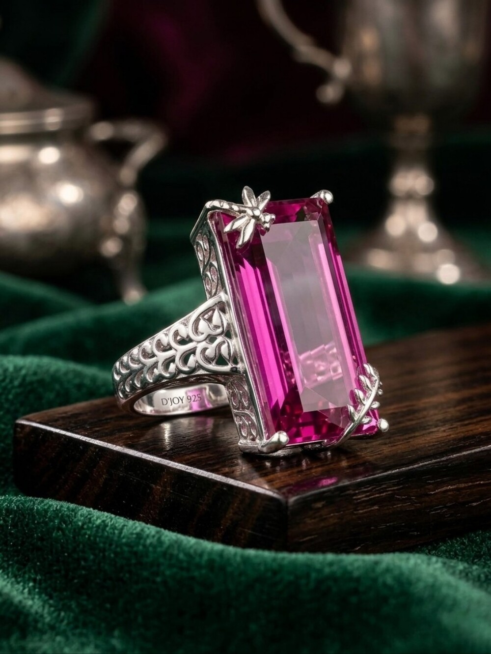 Radiant Orchid Quartz (Triplet) Ring in Platinum Over Sterling Silver 20.75 CTW